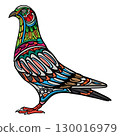 Dove bird mandala arts isolated on white background 130016979