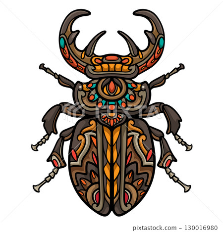 Bug insect mandala arts isolated on white background 130016980