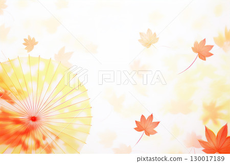 秋葉和日本傘背景材料 秋葉和日本傘背景材料 130017189