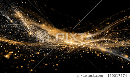 Gold glitter, particles, black background 130017274