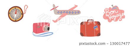 Travel and Vacation Object and Symbol Vector Set 130017477