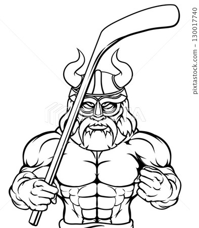 Viking Man Ice Hockey Sports Team Mascot 130017740