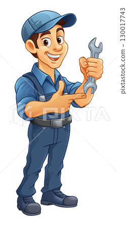 Mechanic Plumber Wrench Spanner Handyman Man Mechanic Plumber Wrench Spanner Handyman Man 130017743