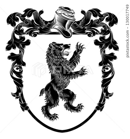 Bear Coat of Arms Family Crest Heraldic Shield 130017749