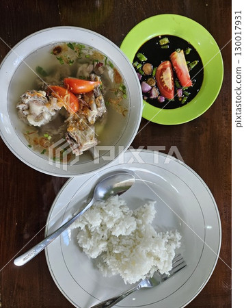 rice with pork or beef or other meat ingredients rice with pork or beef or other meat ingredients 130017931