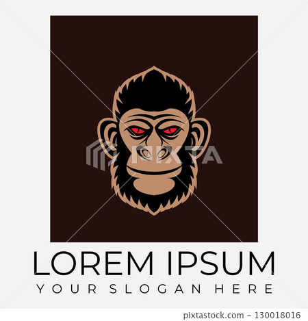 Creative design of elegant monkey head logo 130018016