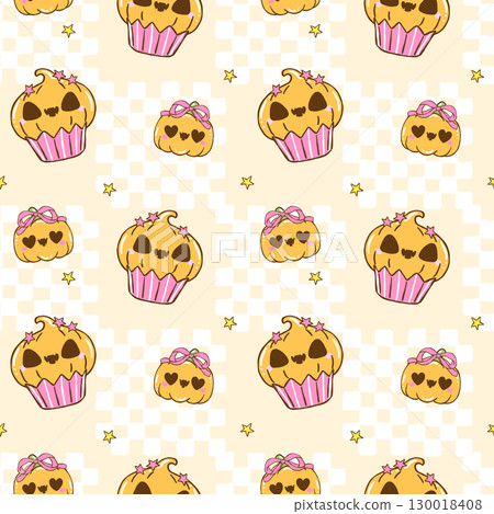 Coquette Spooky Halloween Seamless Pattern Retro Sweet with bow Doodle hand drawn Repeat Background Coquette Spooky Halloween Seamless Pattern Retro Sweet with bow Doodle hand drawn Repeat Background 130018408