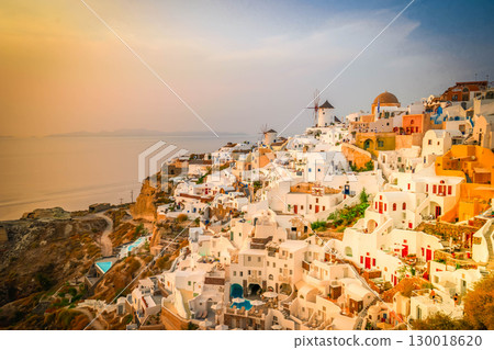 Oia village at night, Santorini Oia village at night, Santorini 130018620