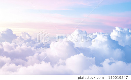 Dream cloud background cumulus texture pastel pink blue gradation soft 130019247