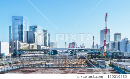 從高輪Gateway車站眺望品川站方向的街景[東京都港區] 130019383