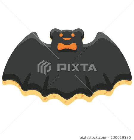 Vector illustration of Halloween bat-shaped icing cookies Vector illustration of Halloween bat-shaped icing cookies 130019580