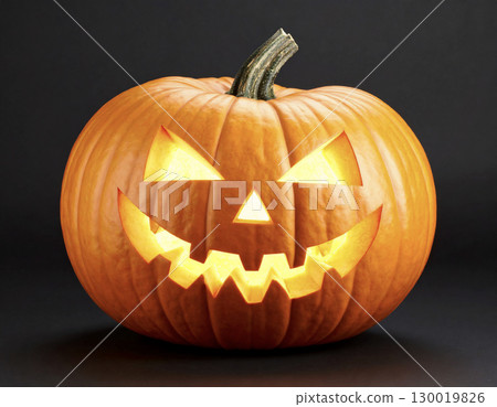 One big jack-o'-lantern, face, Halloween image One big jack-o'-lantern, face, Halloween image 130019826