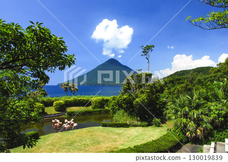 從鹿兒島縣開門山麓交流公園看到的開門岳 130019839