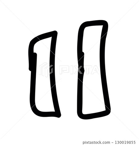 Simple black vector icon with a theme pause button Simple black vector icon with a theme pause button 130019855