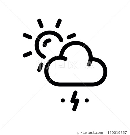 Simple black vector icon with a theme weather forecast, cloudy skies, snow 130019867