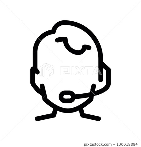 Simple black vector icon with a theme male operator 130019884