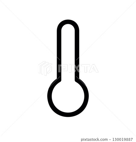 Simple black vector icon with a theme mercury thermometer 130019887