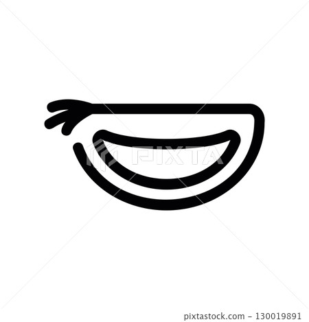 Simple black vector icon with a theme tomato slice 130019891