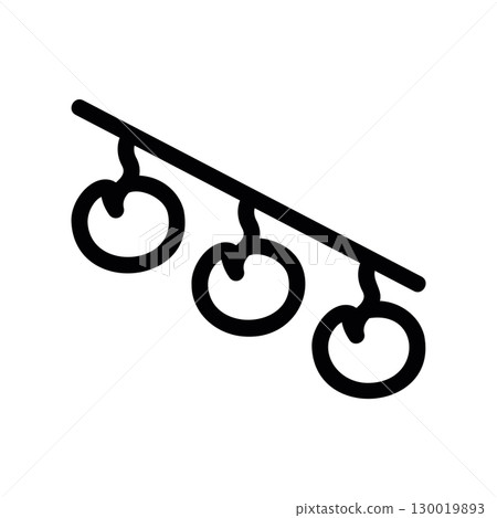 Simple black vector icon with a theme tomato on a branch 130019893