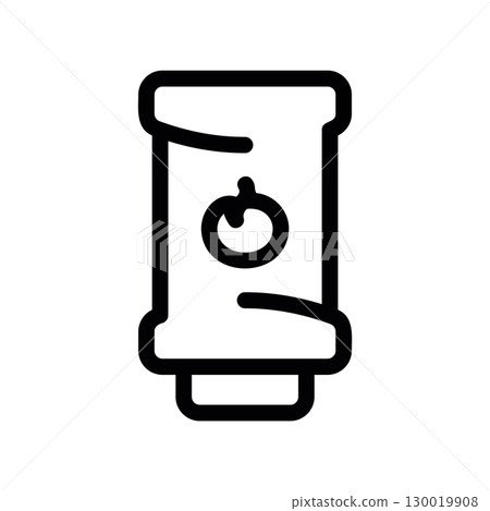 Simple black vector icon with a theme tomato ketchup Simple black vector icon with a theme tomato ketchup 130019908