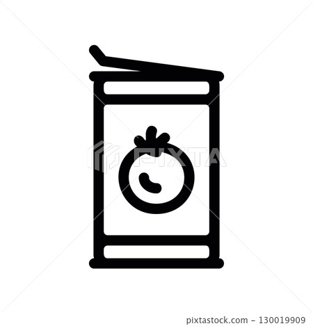 Simple black vector icon with a theme tomato Simple black vector icon with a theme tomato 130019909