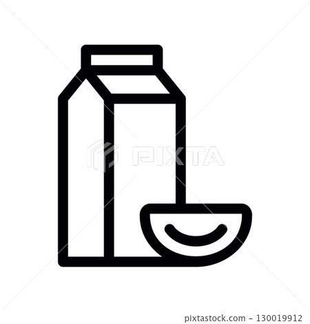 Simple black vector icon with a theme tomato juice carton 130019912