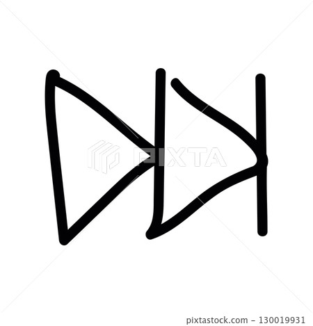 Simple black vector icon with a theme down the list 130019931