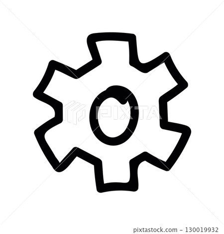Simple black vector icon with a theme setting gear Simple black vector icon with a theme setting gear 130019932