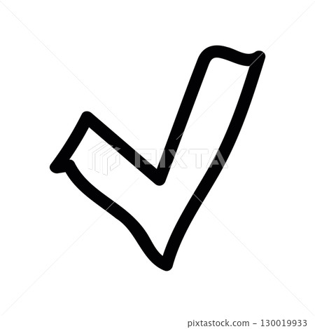 Simple black vector icon with a theme checkmark Simple black vector icon with a theme checkmark 130019933