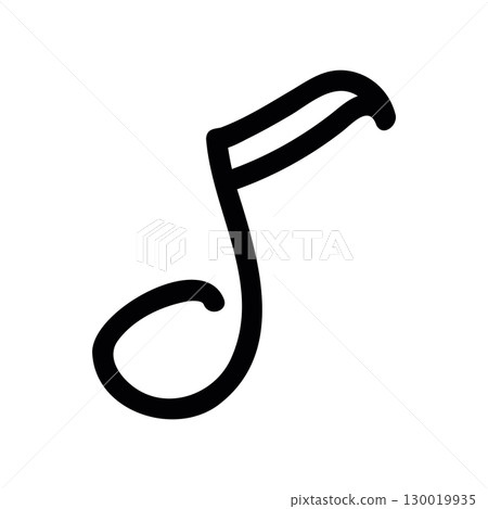 Simple black vector icon with a theme musical note Simple black vector icon with a theme musical note 130019935