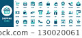 Shopping icon set. Containing cart, basket, store, bag, price, sale, discount, offer, coupon, checkout and more. Solid vector icons collection 130020061