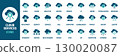 Cloud services icon set. Containing storage, backup, hosting, compute, network, database, security, sync, access, upload and more. Vector icons collection 130020087