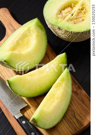 sliced muskmelon sliced muskmelon 130020293