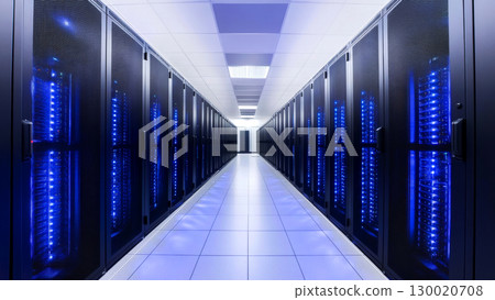 Data center hallway, advanced technology and infrastructure 130020708
