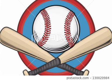 Baseball Logo Featuring a Bat and Ball Design With Circular Background. Generative AI 130020984
