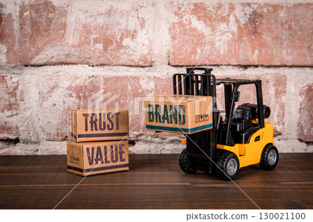 Building Brand Value and Trust with Marketing Strategy Concept Using Toy Forklift and Boxes 130021100