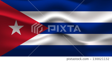 Flag of Cuba. Cuban national symbol in official colors. Template icon. Abstract vector background 130021132