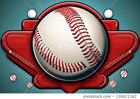 Cartoon Style Baseball Design Showcasing a Bold Ball With Vibrant Details and Playful Elements Generated by AI 130021162