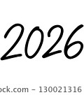Vector 2026 year black handwriting font. White background. Isolated typography text for design 130021316