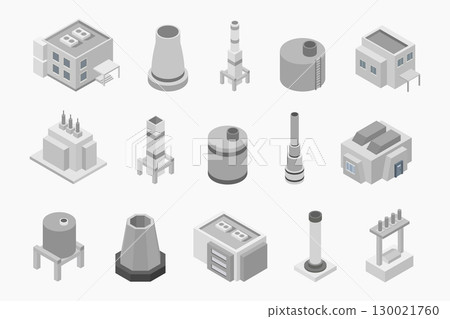 Isometric industrial objects 130021760