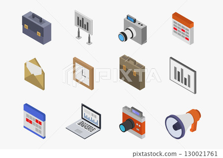 Isometric business objects Isometric business objects 130021761
