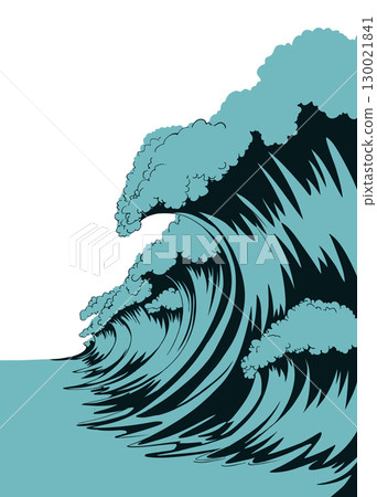 A big wave. Vector tsunami drawing 130021841