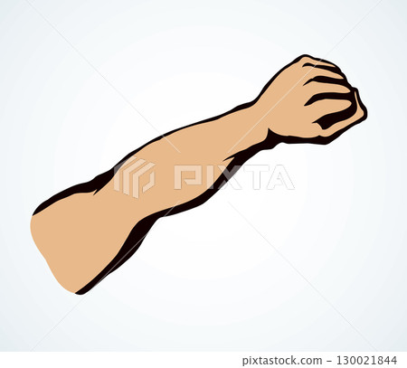 Hand with an elongated fist. Vector drawing Hand with an elongated fist. Vector drawing 130021844