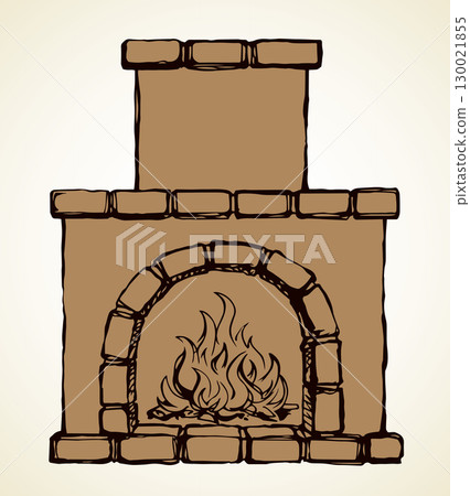 Old Russian stove. Vector drawing Old Russian stove. Vector drawing 130021855