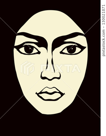 Woman face. Vector drawing icon Woman face. Vector drawing icon 130021871