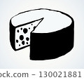 A slice of Dutch cheese. Vector drawing 130021881
