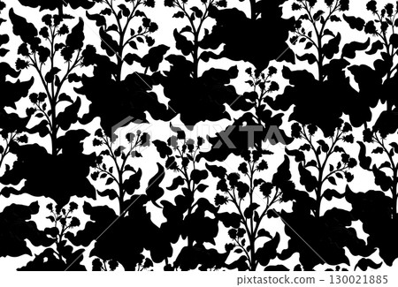 Big blooming burdock. Vector drawing pattern Big blooming burdock. Vector drawing pattern 130021885