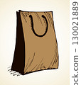 Paper bag for shopping. Vector drawing 130021889