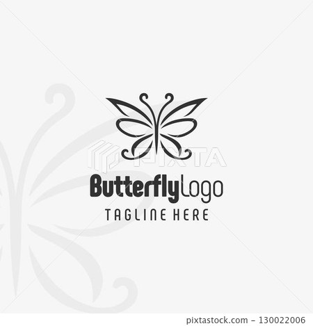 Vintage Butterfly Black White Emblem 130022006