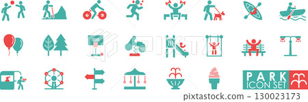 Park and Recreation Activities Icon Set Outdoor Sports, Fitness, Entertainment Vector Illustrations Park and Recreation Activities Icon Set Outdoor Sports, Fitness, Entertainment Vector Illustrations 130023173